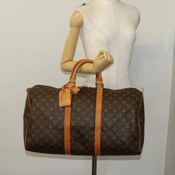 LOUIS VUITTON Monogram Keepall 50 Boston Bag LV Auth - Picture 15 of 16